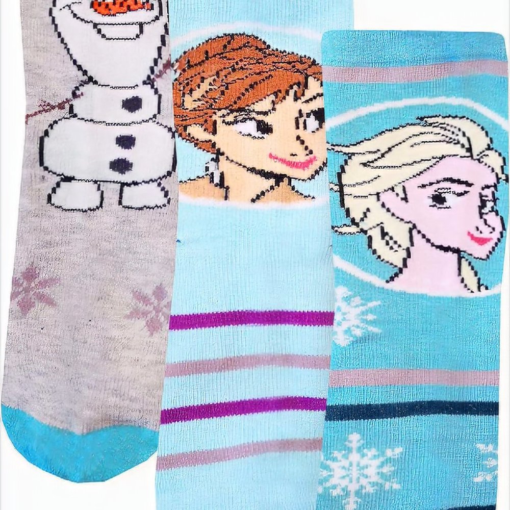 Disney Frozen 2 Assorted 6 Pack Girls Elsa, Anna & Olaf Official Character Socks